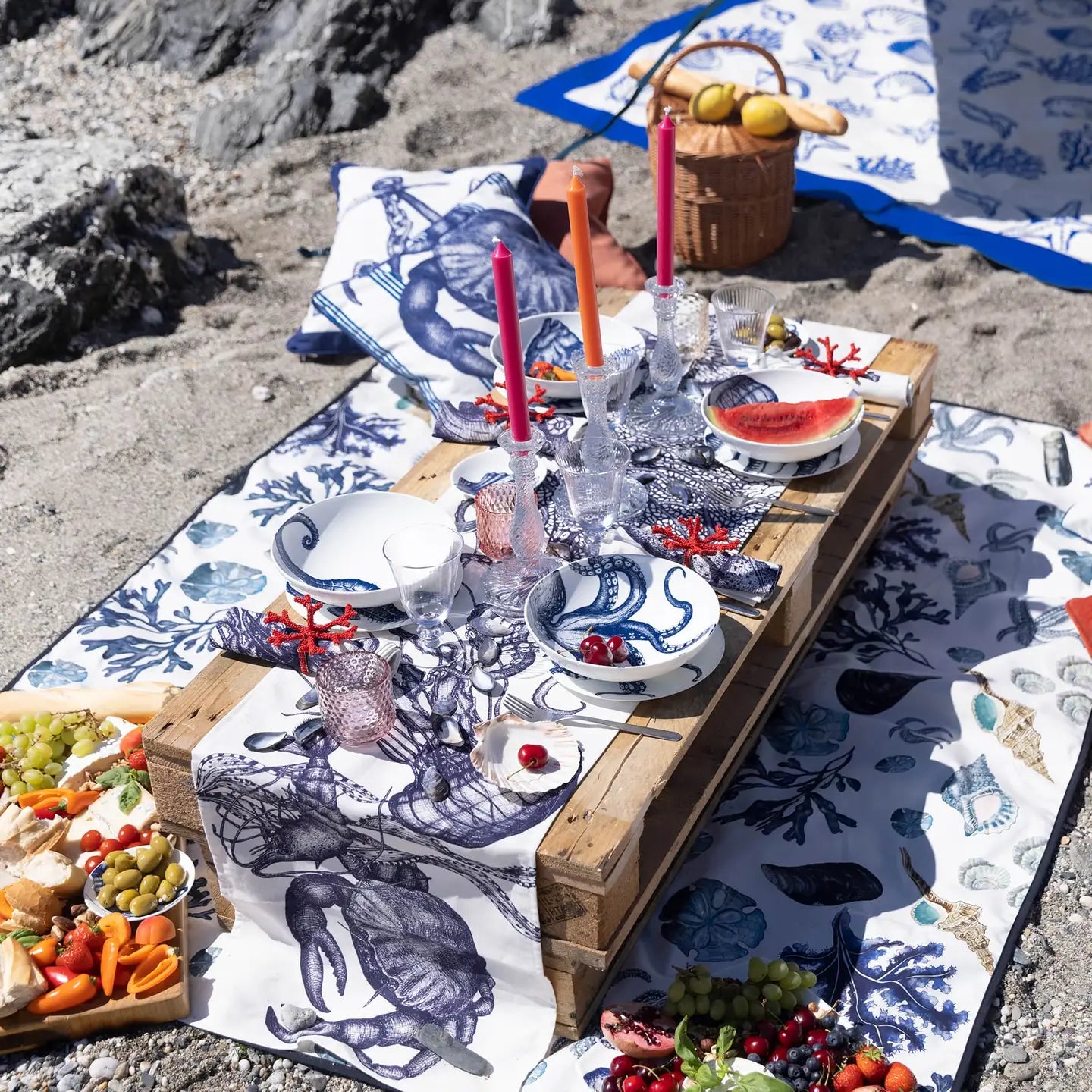 Set of Sea Creature Linen Napkins