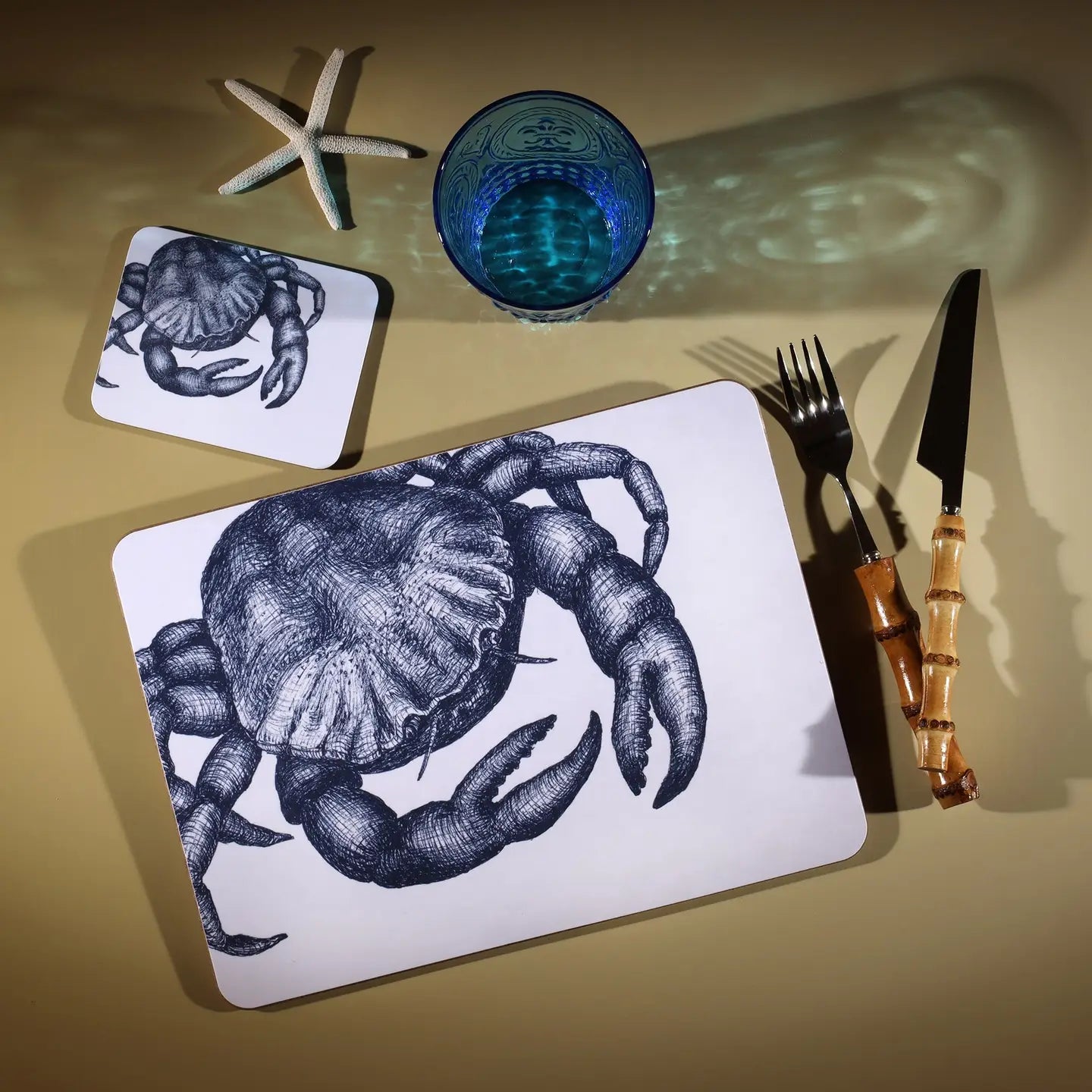 Blue And White Crab Placemat