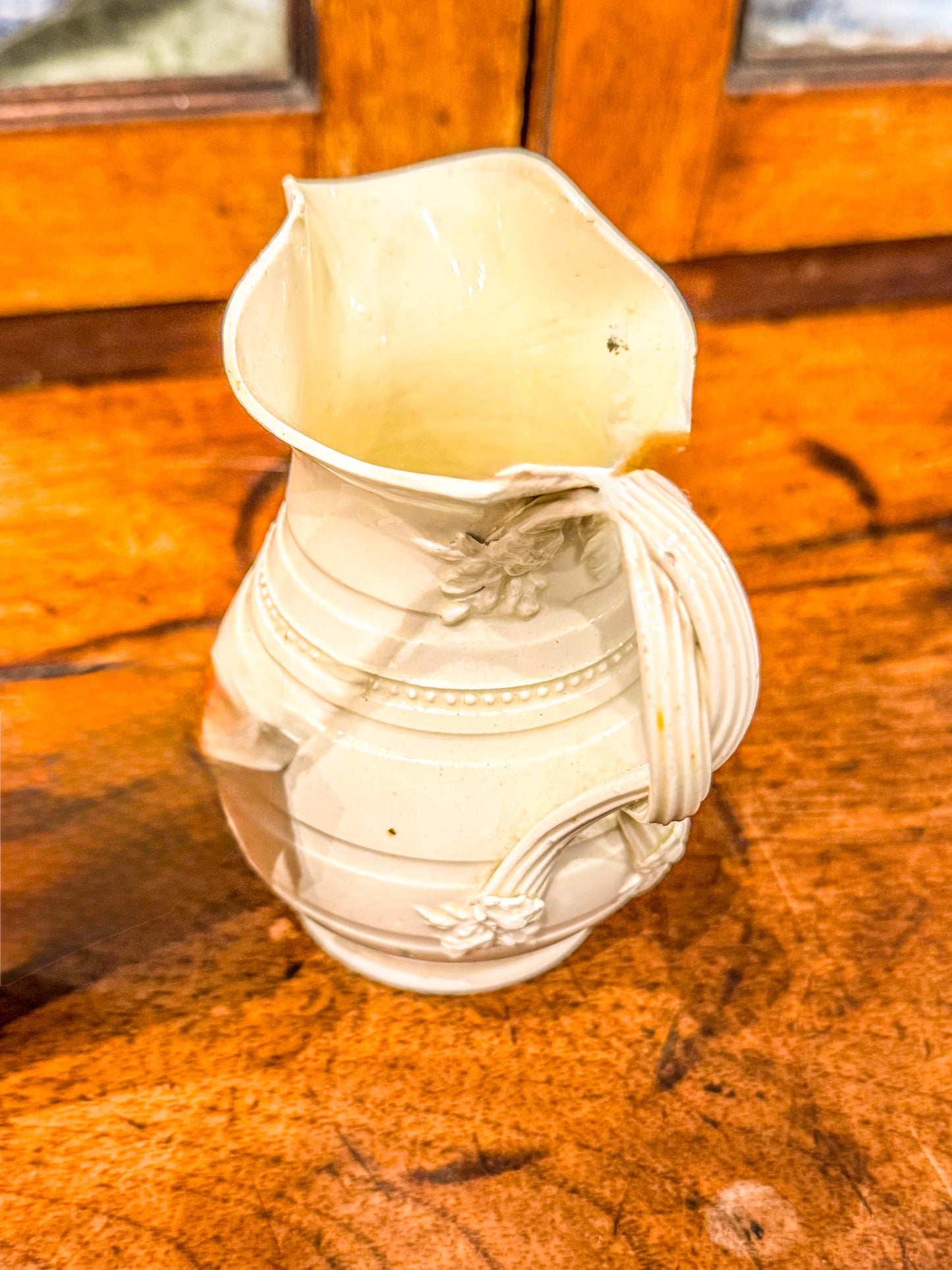 Late 18th Century Leeds Pottery Creamware Jug c.1780 Georgian Neoclassical Milk Jug
