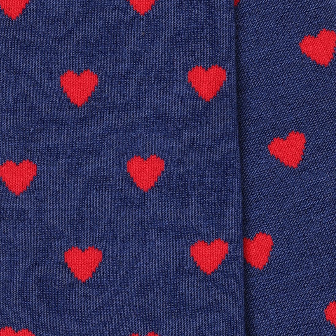 Blue with Red Hearts Swole Panda Bamboo Socks 7-11 UK
