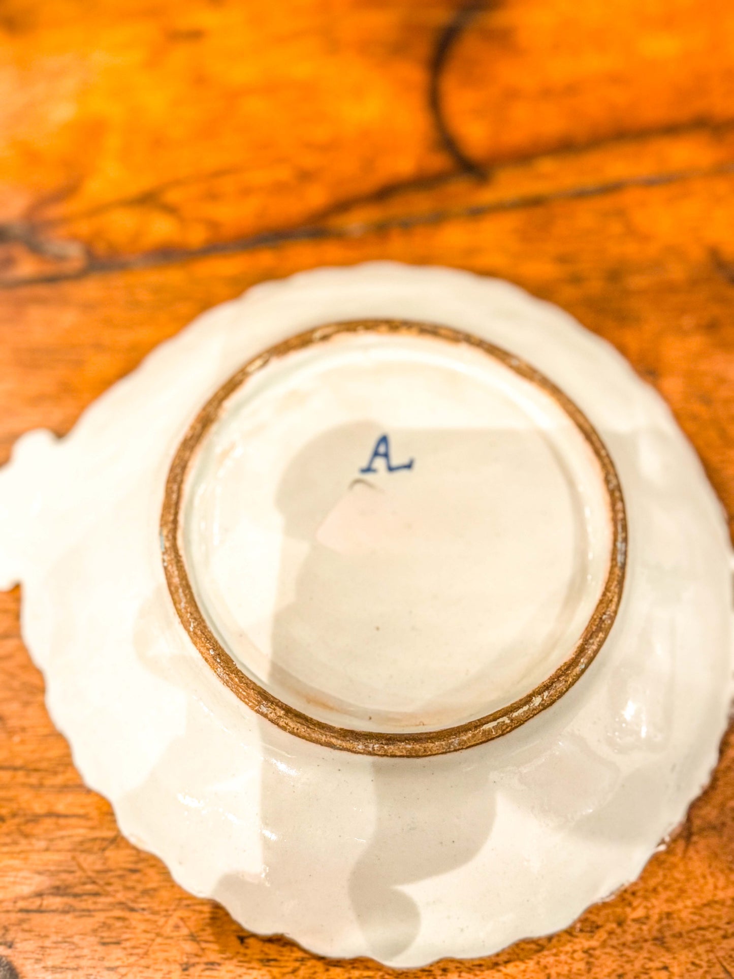 19th Century French Faience Blue & White Vide-Poche Dish (fretted) c.1850 3