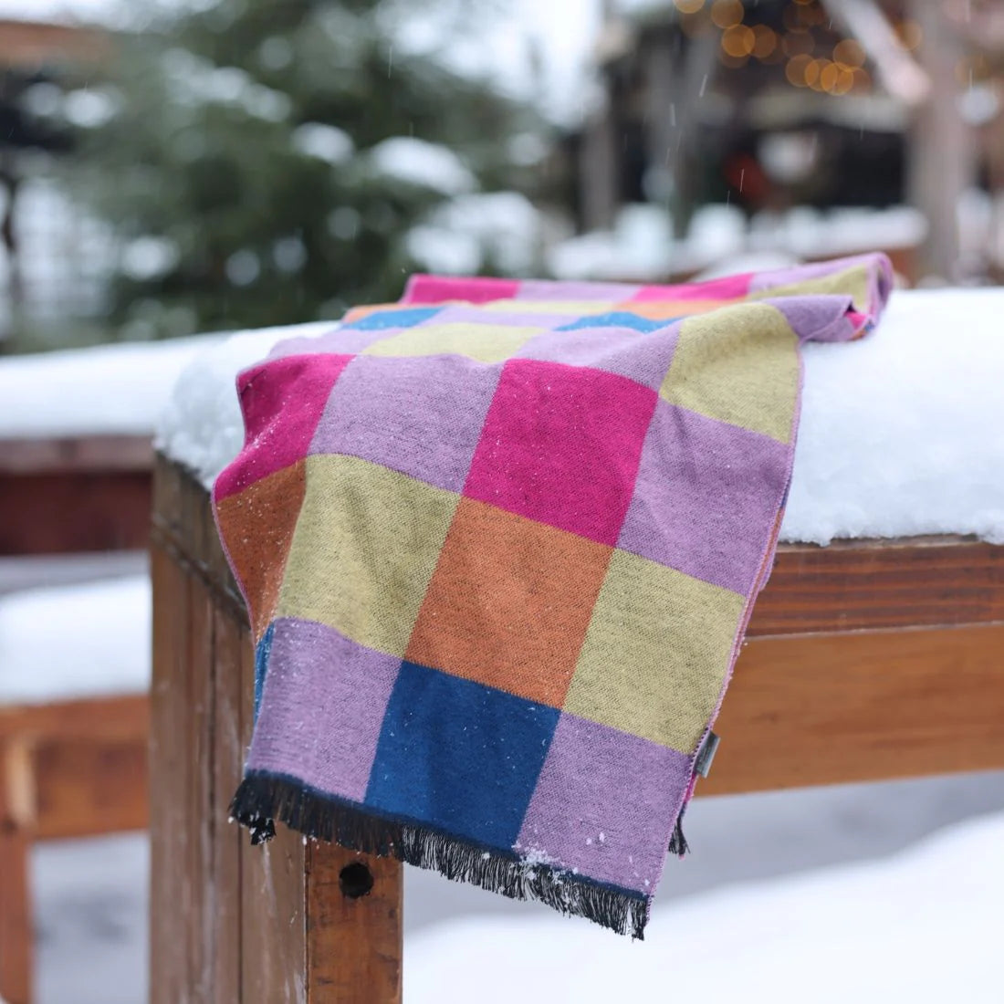 Bright Multi Coloured Check Bamboo Scarf (Copy)
