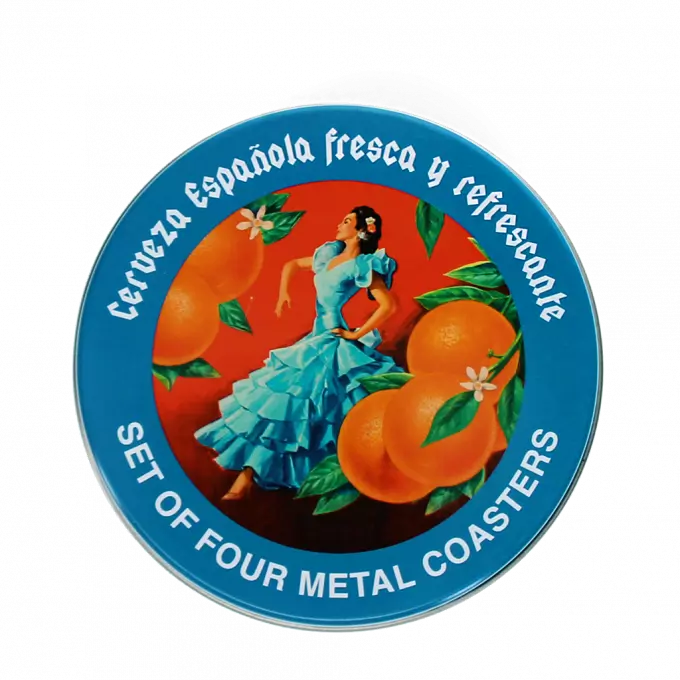 Metal coasters (set of 4) - Cerveza Espanola