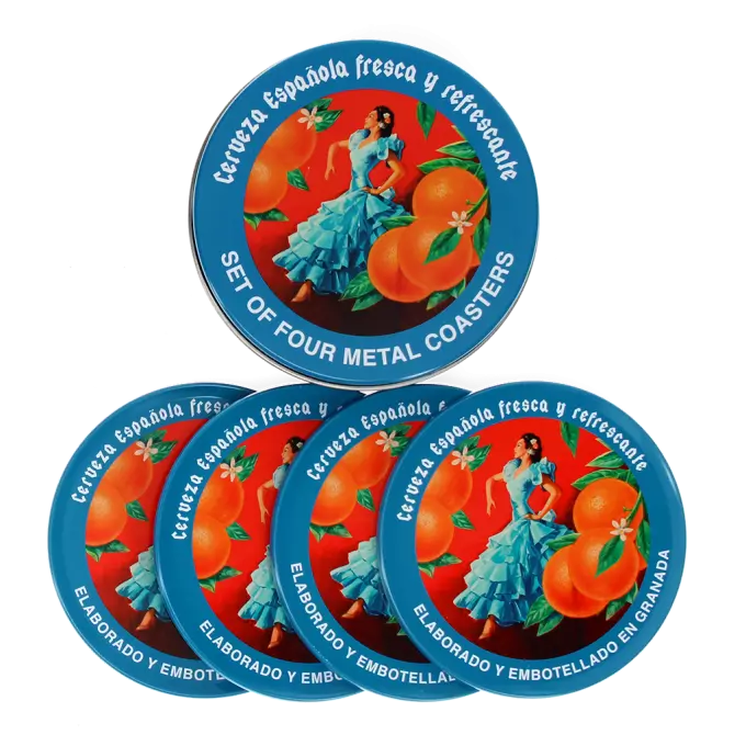 Metal coasters (set of 4) - Cerveza Espanola