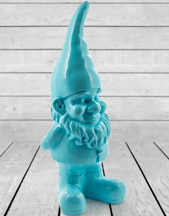 Giant Blue Standing Gnome Figurine