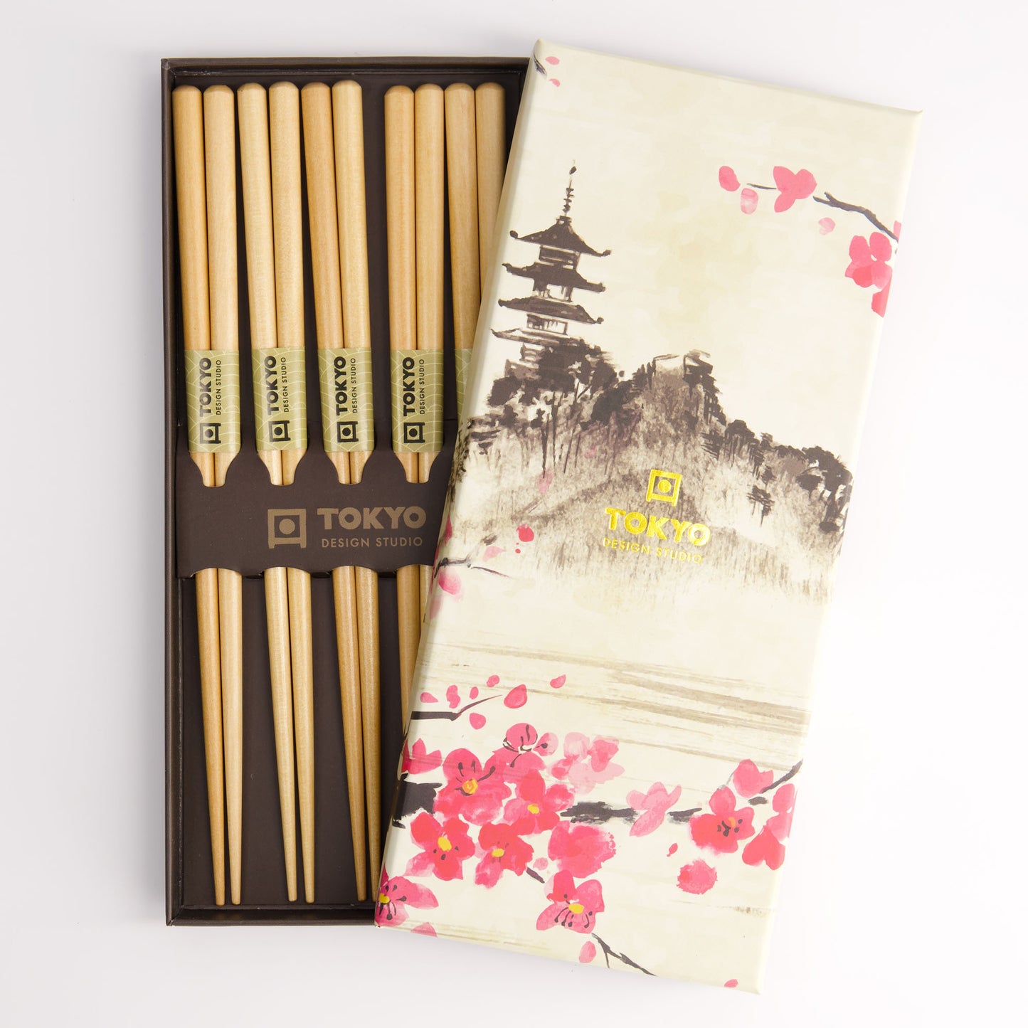 Chopsticks Gift Boxed Wooden 5 Pairs