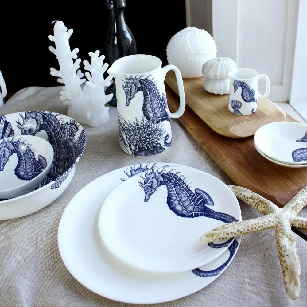 Bone China Seahorse Side Plate - Cream Conrwall