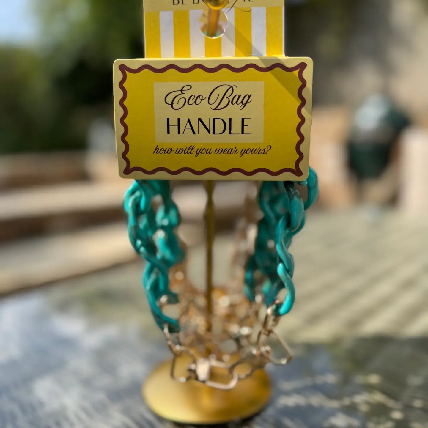 Eco Bag Interchangeable Handle Teal 14.5 Inches