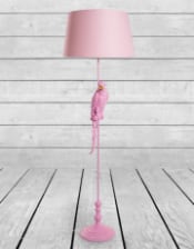 Matt Pink Parrot Floor Lamp With Pink Shade