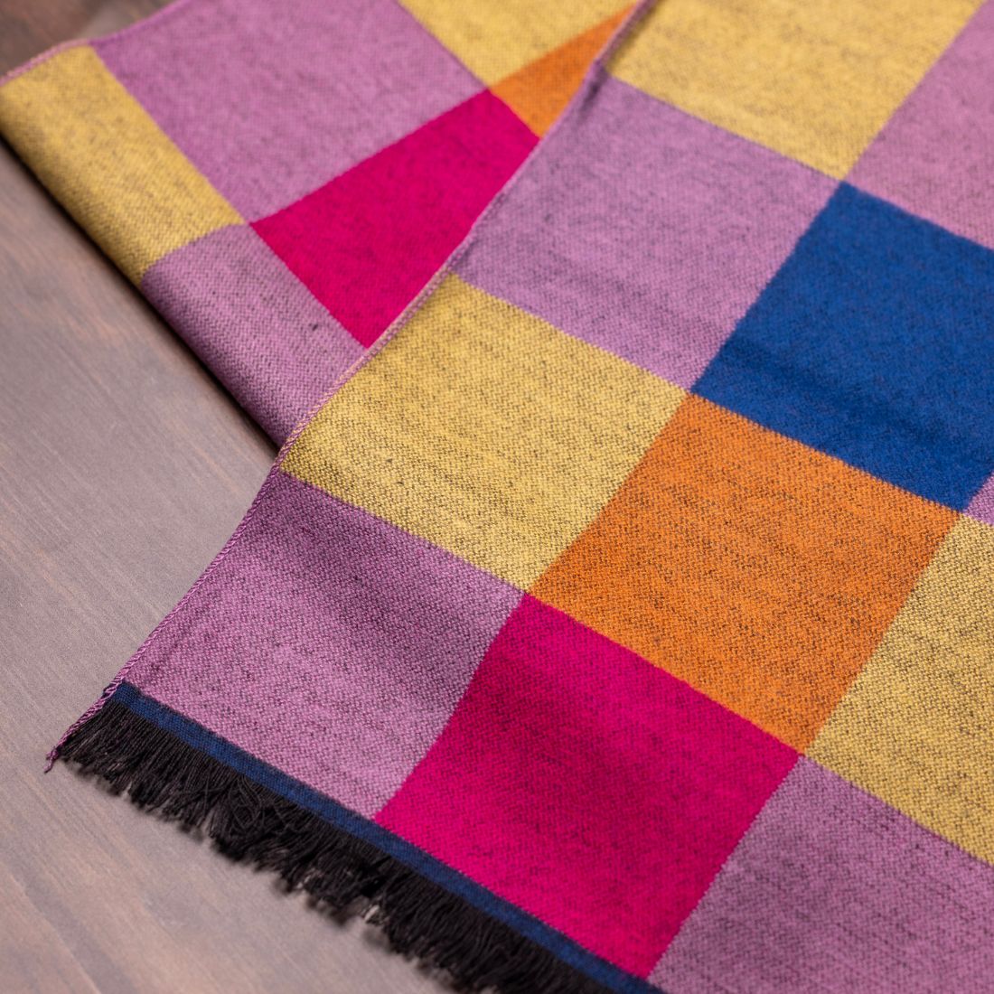 Bright Multi Coloured Check Bamboo Scarf (Copy)