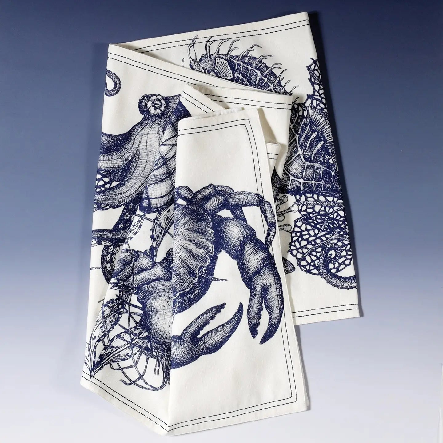 Sea Creatures Table Runner - Cream Cornwall