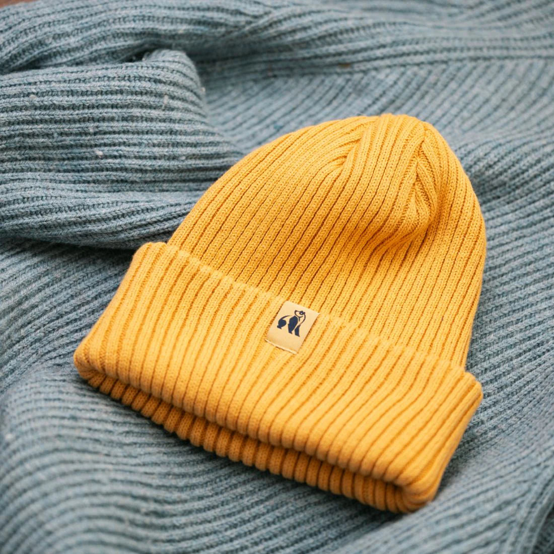 Organic Cotton Beanie Mustard