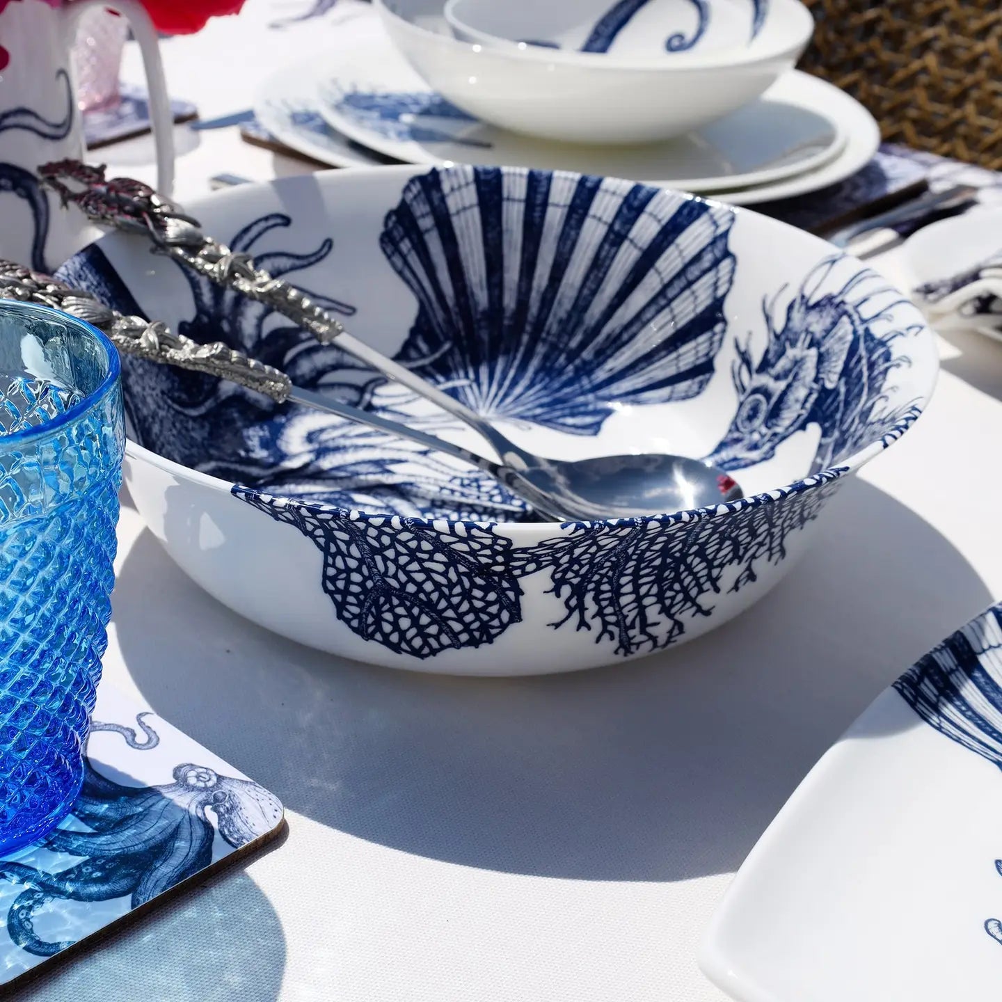 Bone China Seahorse Serving Bowl