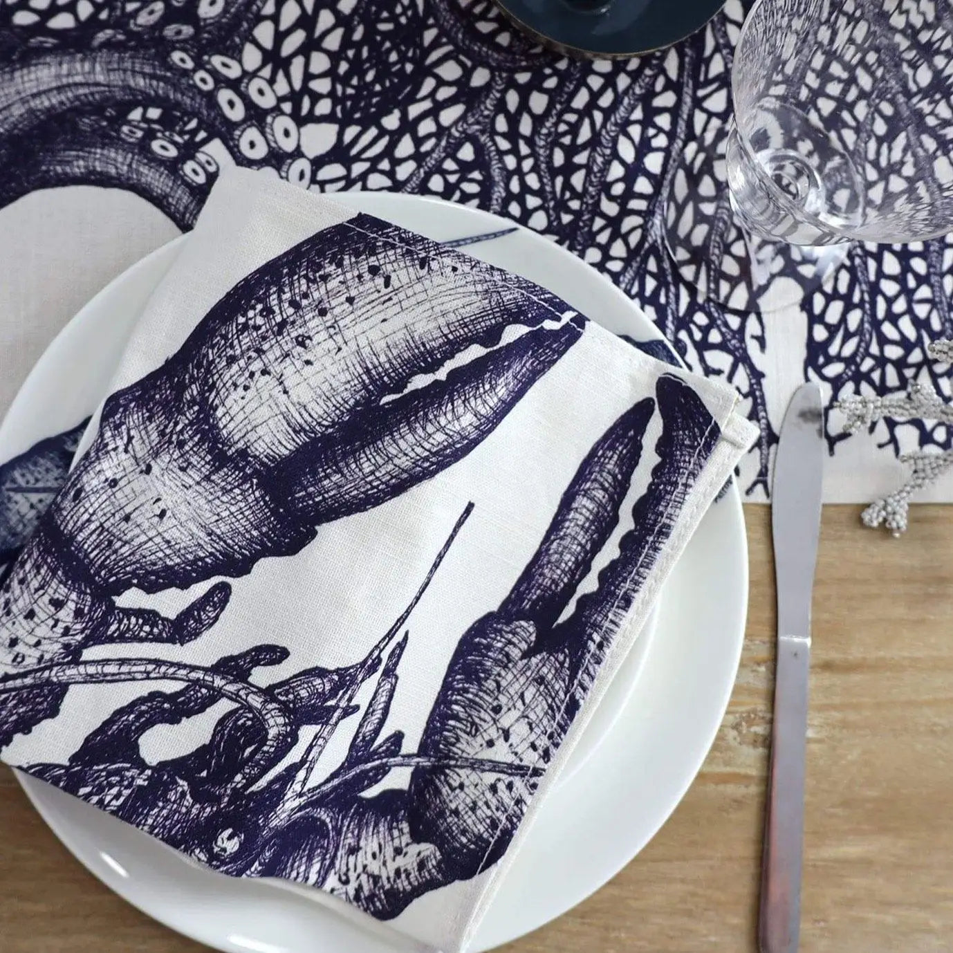Set of Sea Creature Linen Napkins