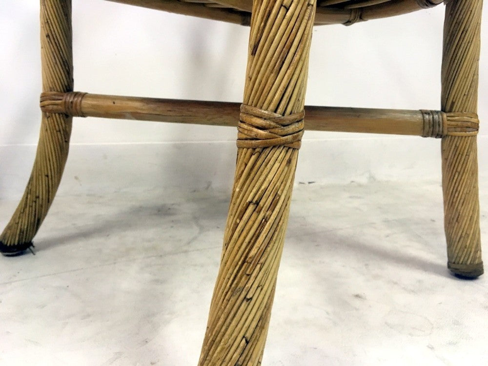 Set of Six Bamboo and Rattan Italian Armchairs. c 1960