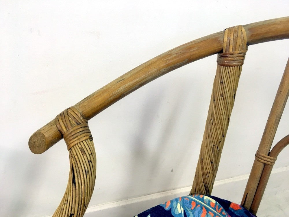 Set of Six Bamboo and Rattan Italian Armchairs. c 1960