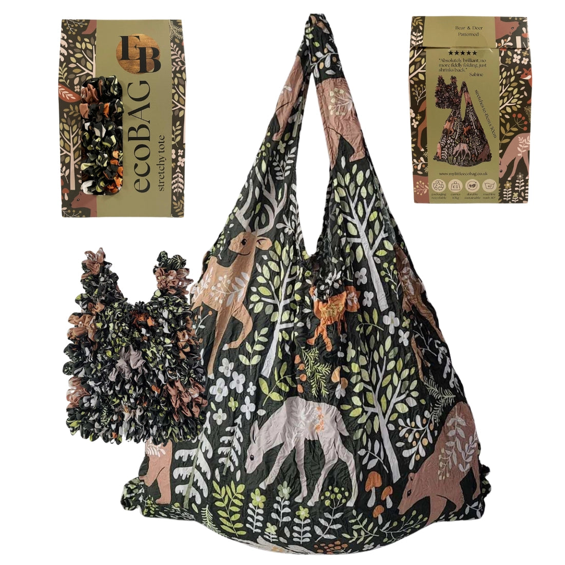 Deer And Bear - Sustainable Foldable Shopping Bag details
