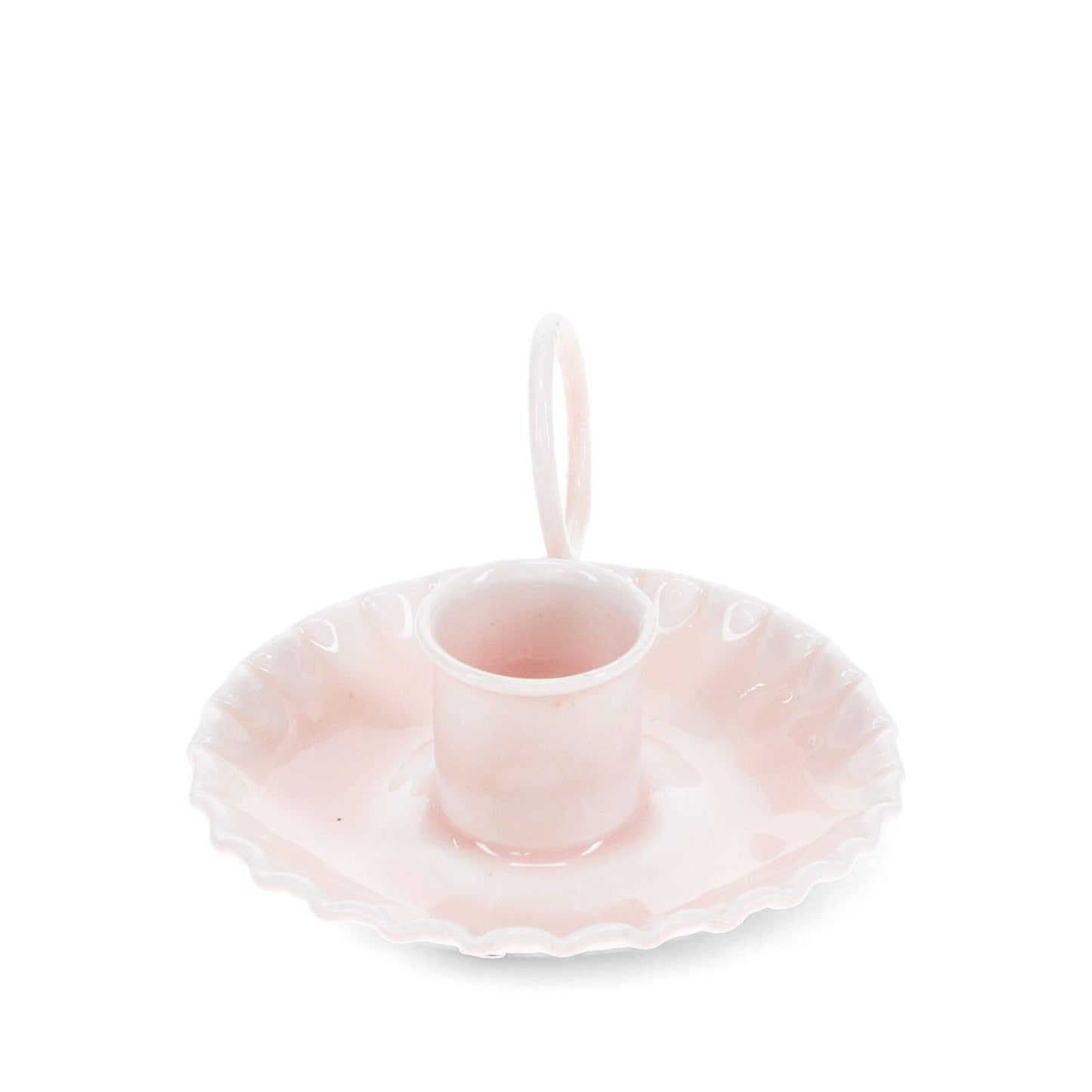 Enamel Chamberstick Candle Holder - Pink 2
