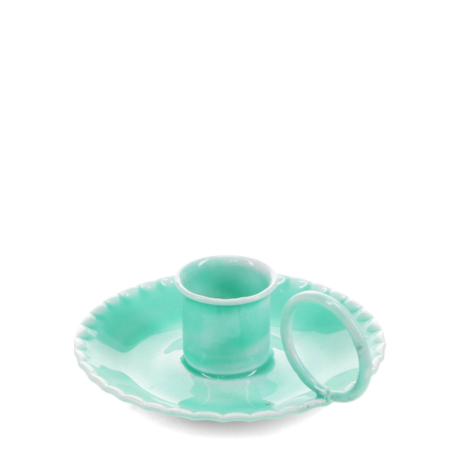 Enamel Chamberstick Candle Holder – Aqua