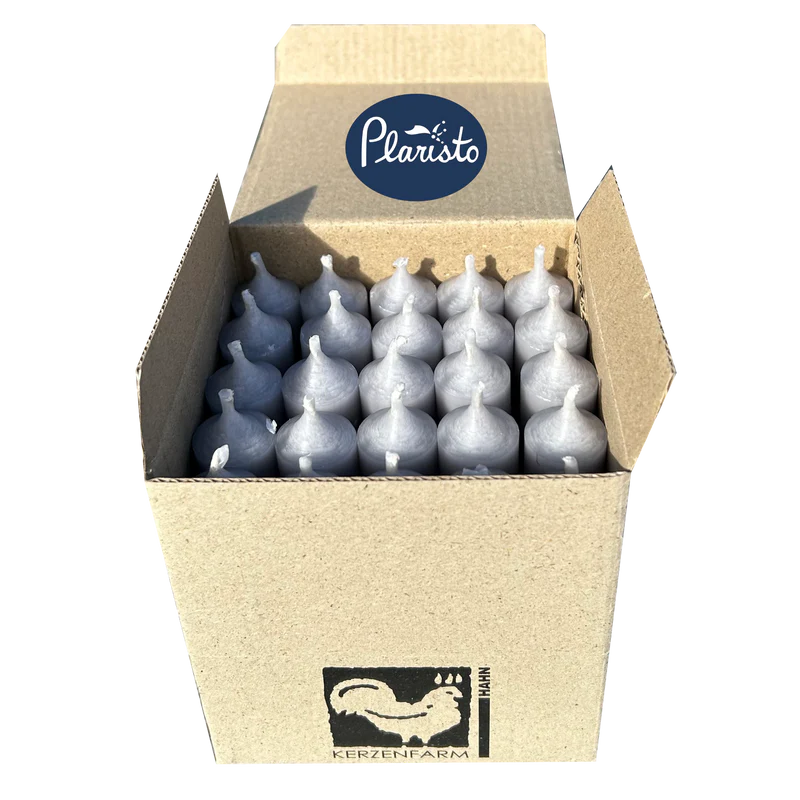 Grey Short 4"/10cm Dinner Candles 3