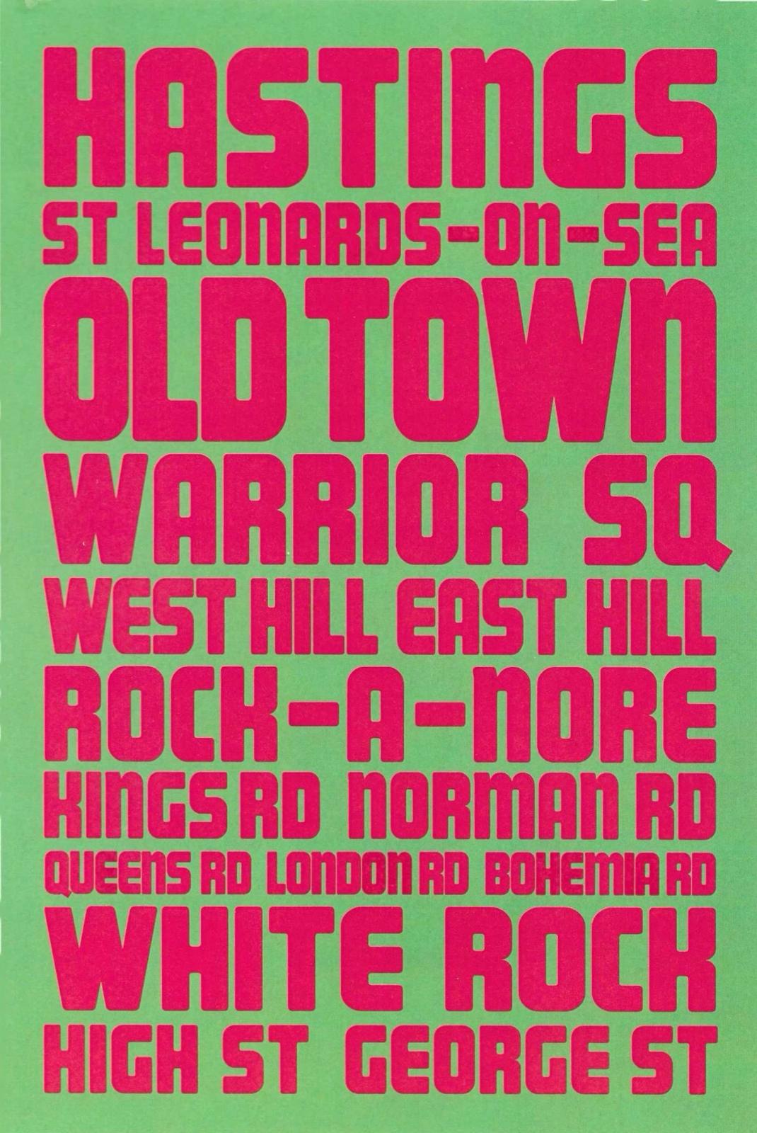 Hasting St Leonards Green and Red Poster Artwork