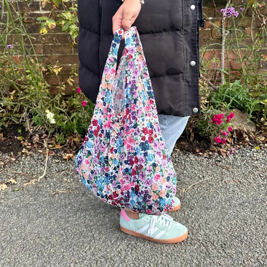 Liberty Ditsy - Sustainable Foldable Shopping Bag In Use