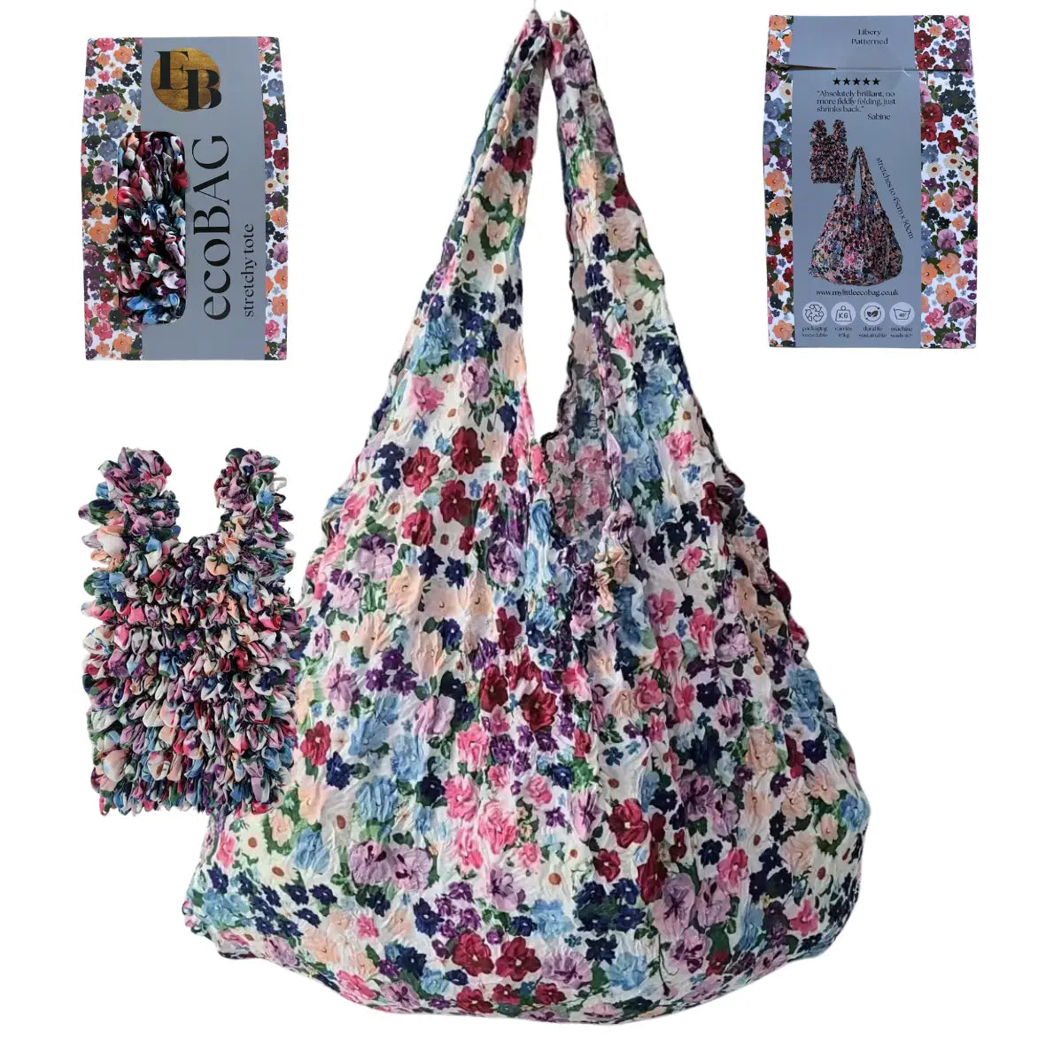 Liberty Ditsy - Sustainable Foldable Shopping Bag details