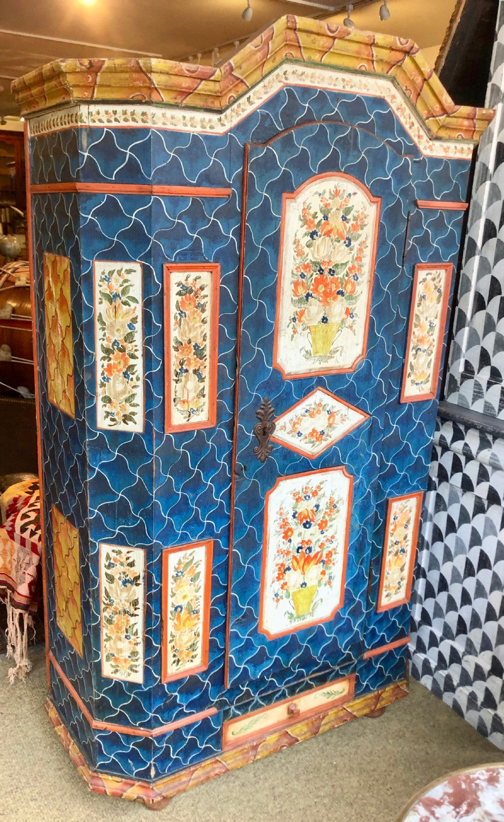 Austro Hungarian Empire Marriage Armoire from Bohemia. circa 1820