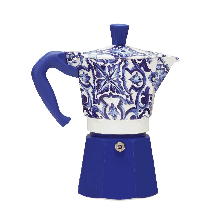 Moka Express Bialetti Dolce&Gabbana - Mediterrean Blue - 6 cup side