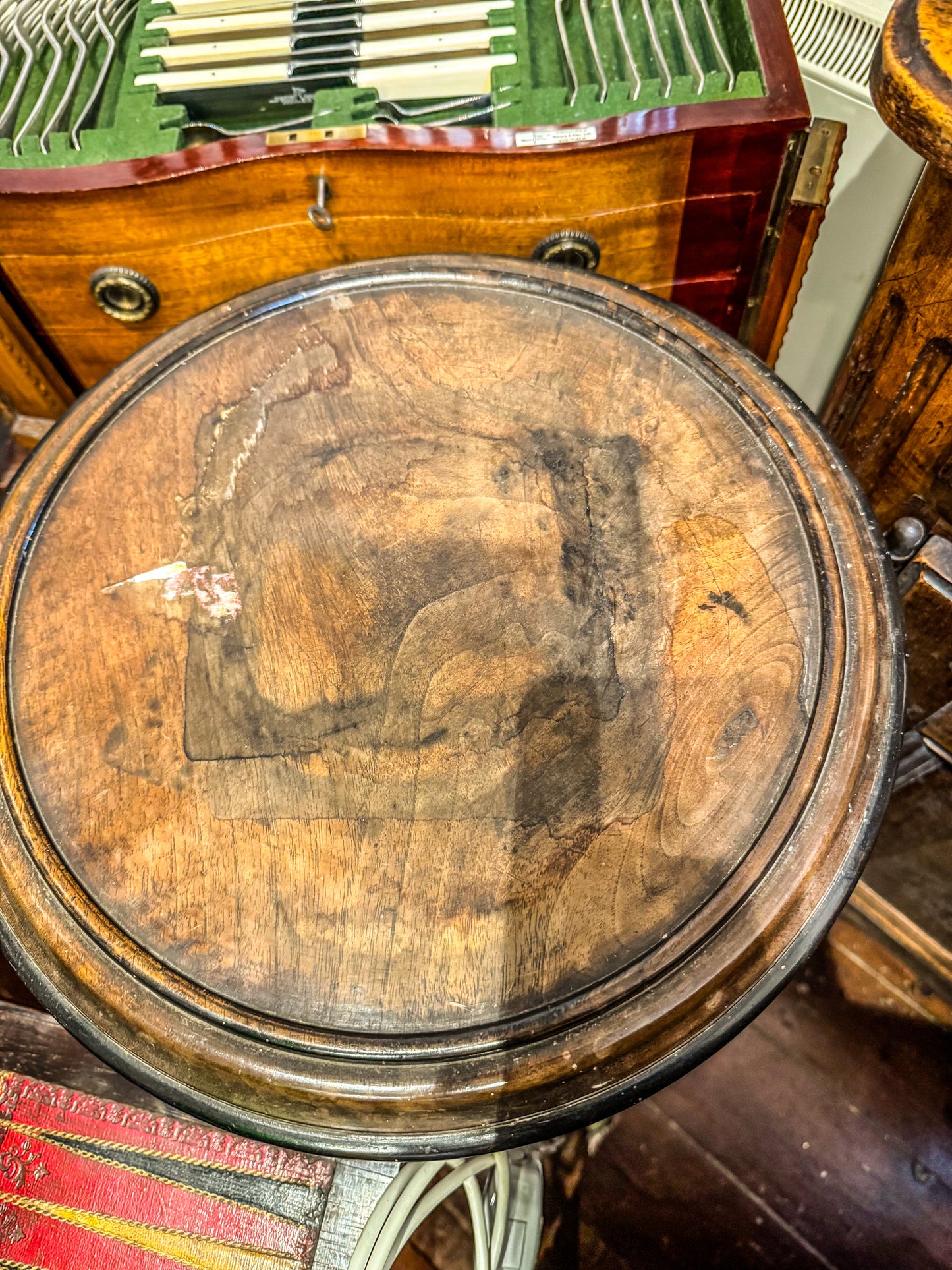18th Century Georgian Pedestal - Mahogany And Ebonised