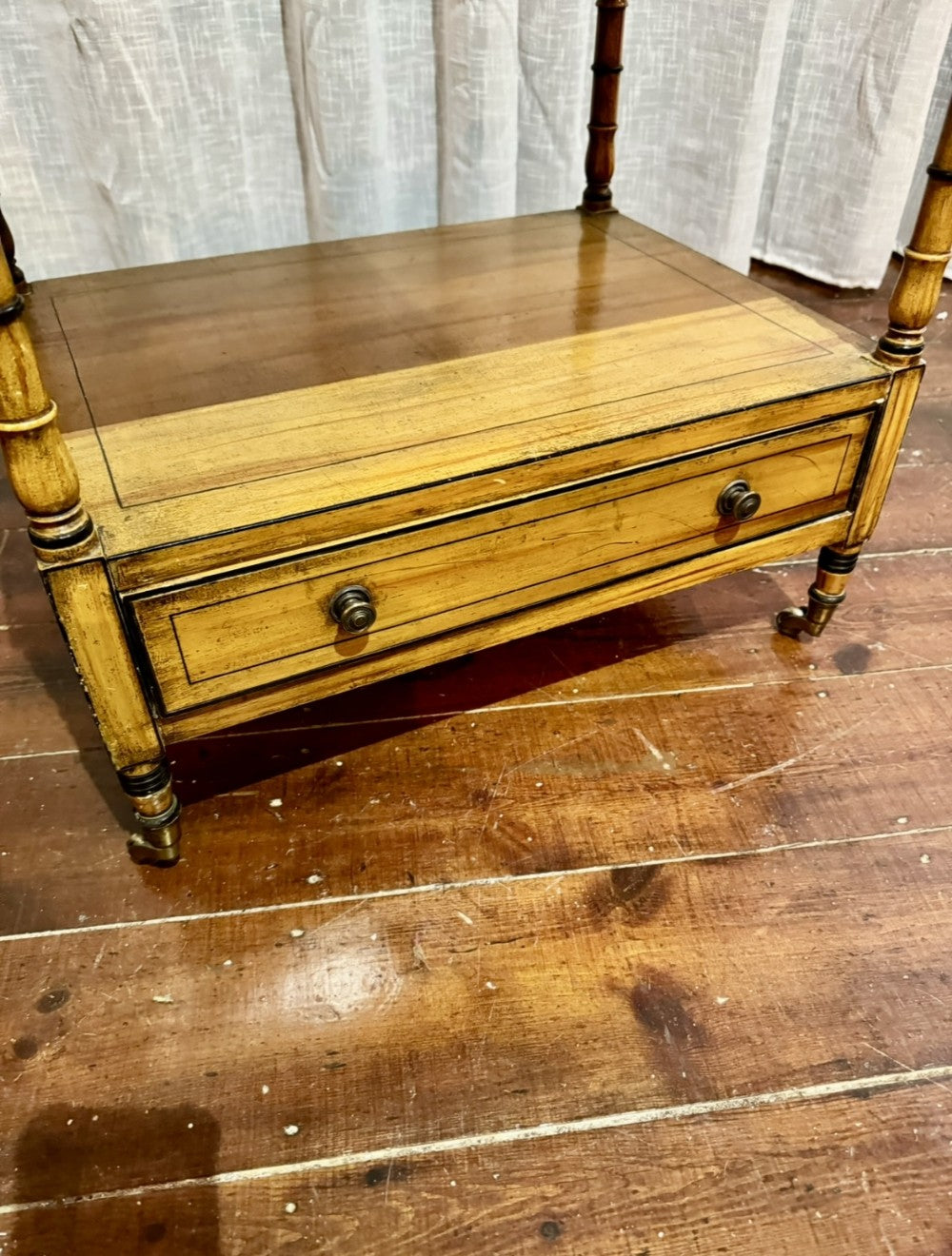 Small, Low 1950s Faux Painted Table