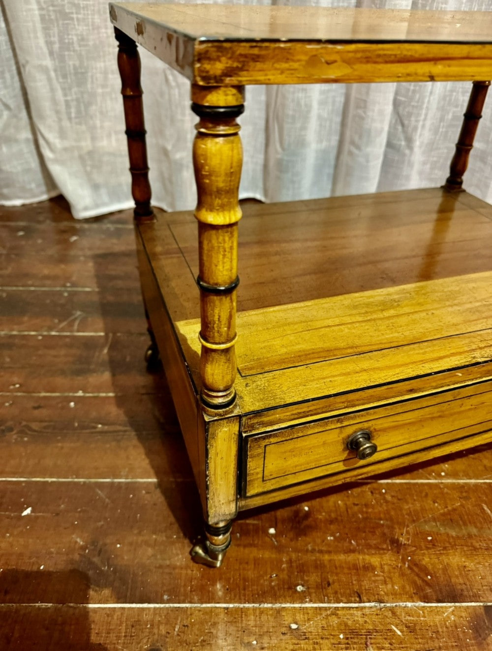 Small, Low 1950s Faux Painted Table
