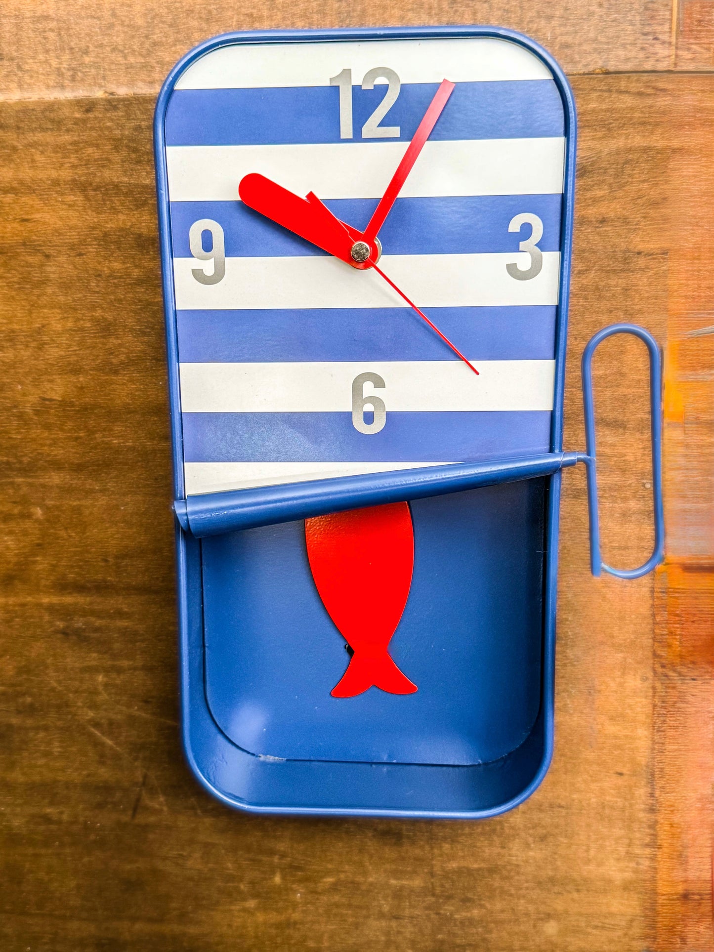 Striped Sardine Tin Can Clock - Large SITU