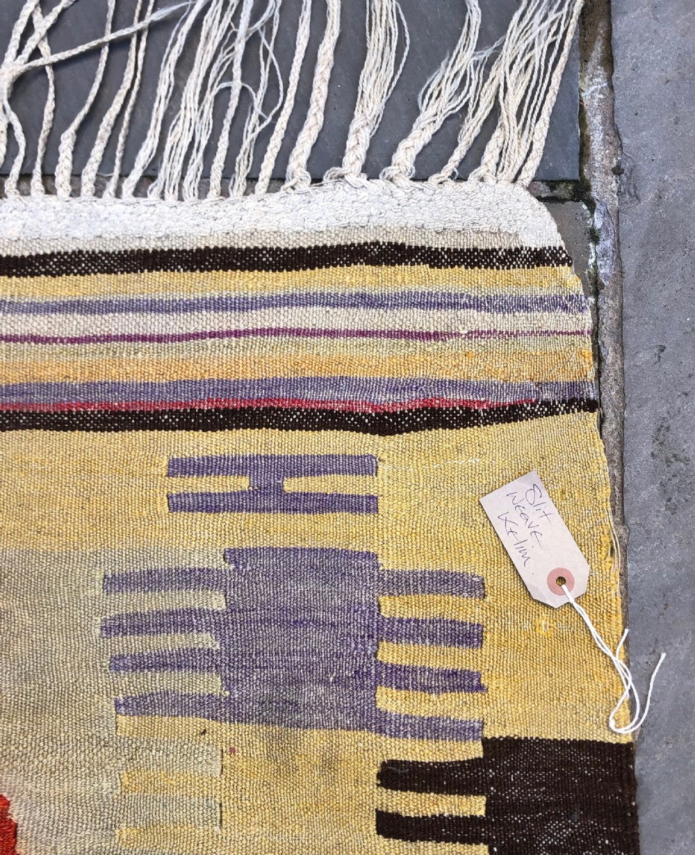 Vintage Turkish Kelim Slit-weave Prayer Rug