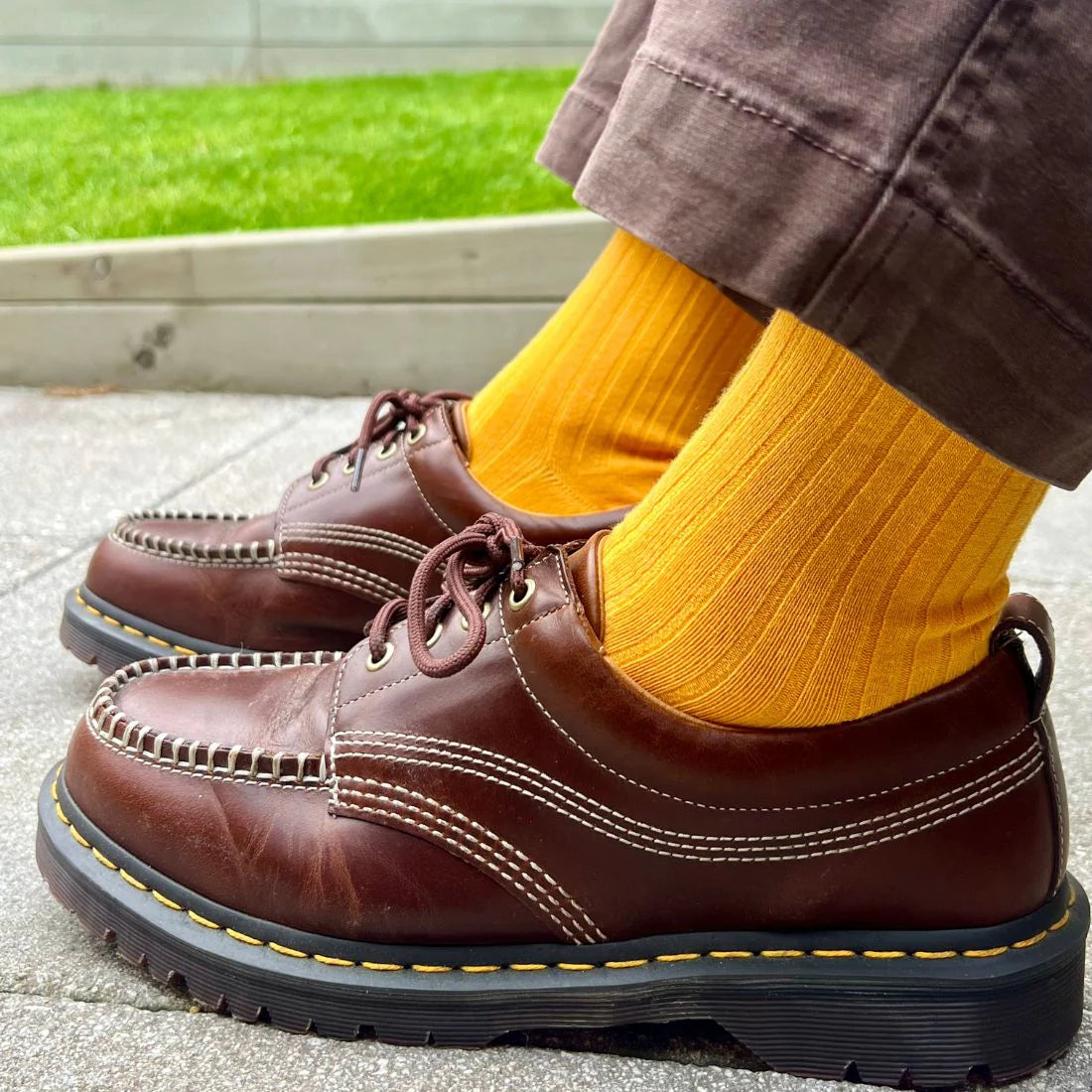 Bumblebee Yellow Solid Colour Swole Panda Bamboo Socks 7-11 UK