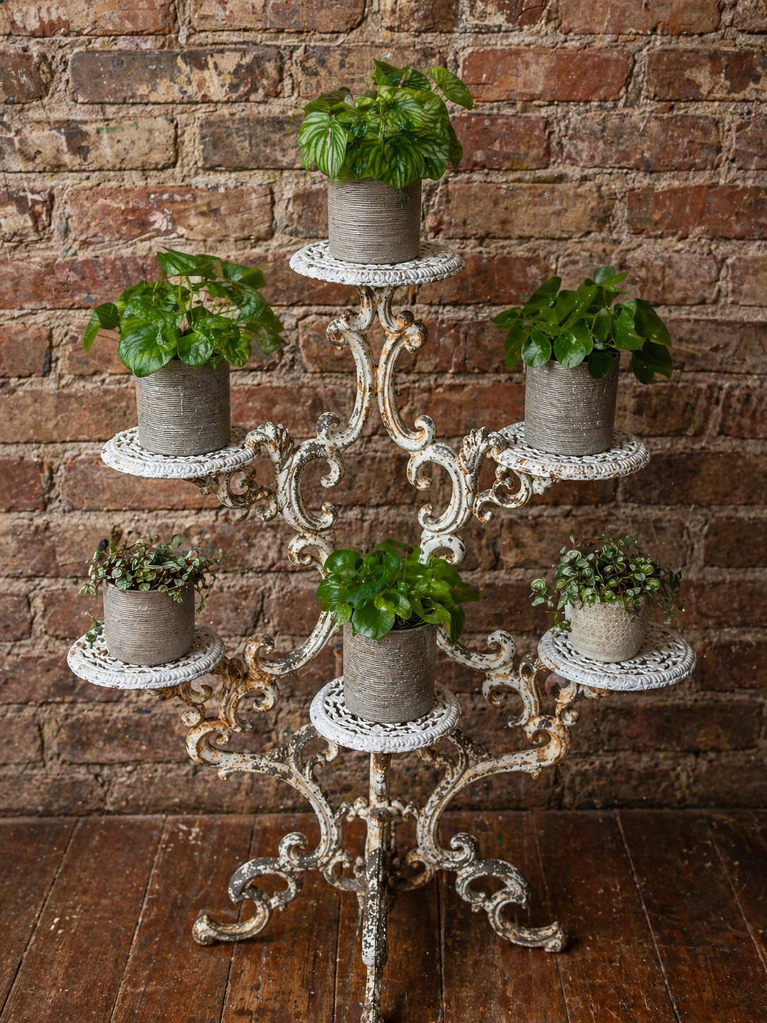 Victorian Cast Iron Plant Stand – Multi-Tier Ornate Garden Stand