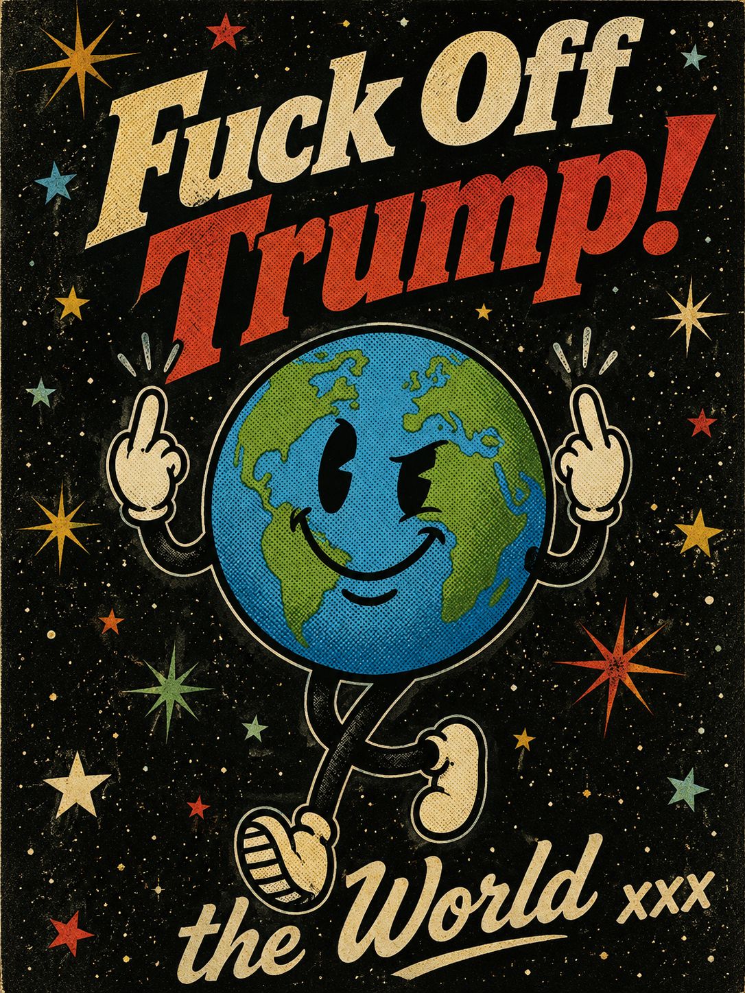 A4 "F**k Off Trump!" Art Print Poster — Unframed