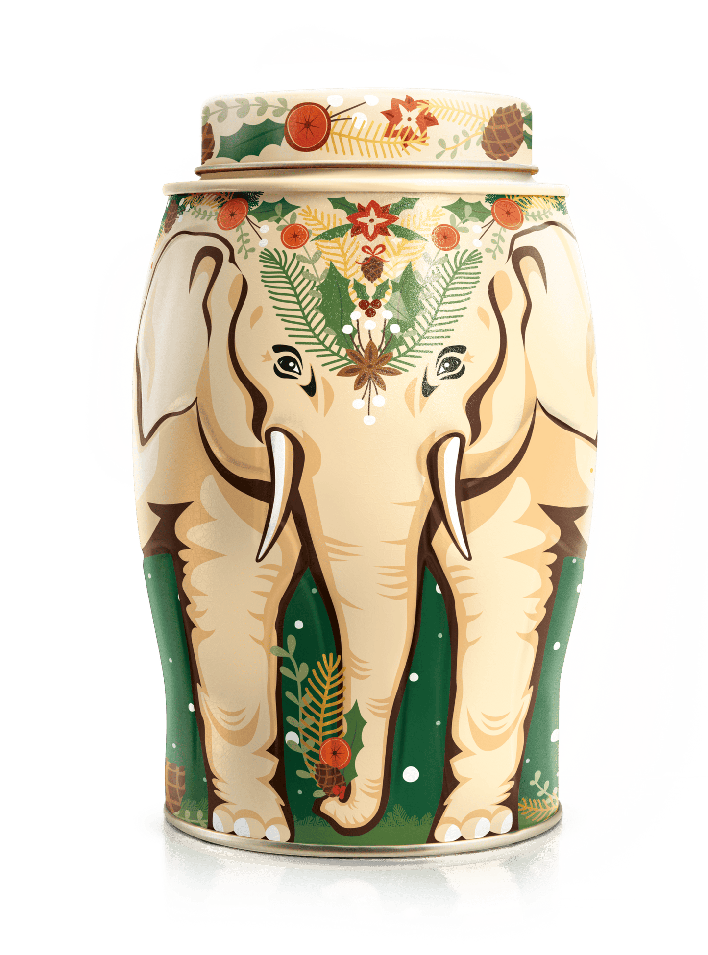 Winter Garland Williamson Elephant Tea Caddy - 40 Christmas Blend Teabags