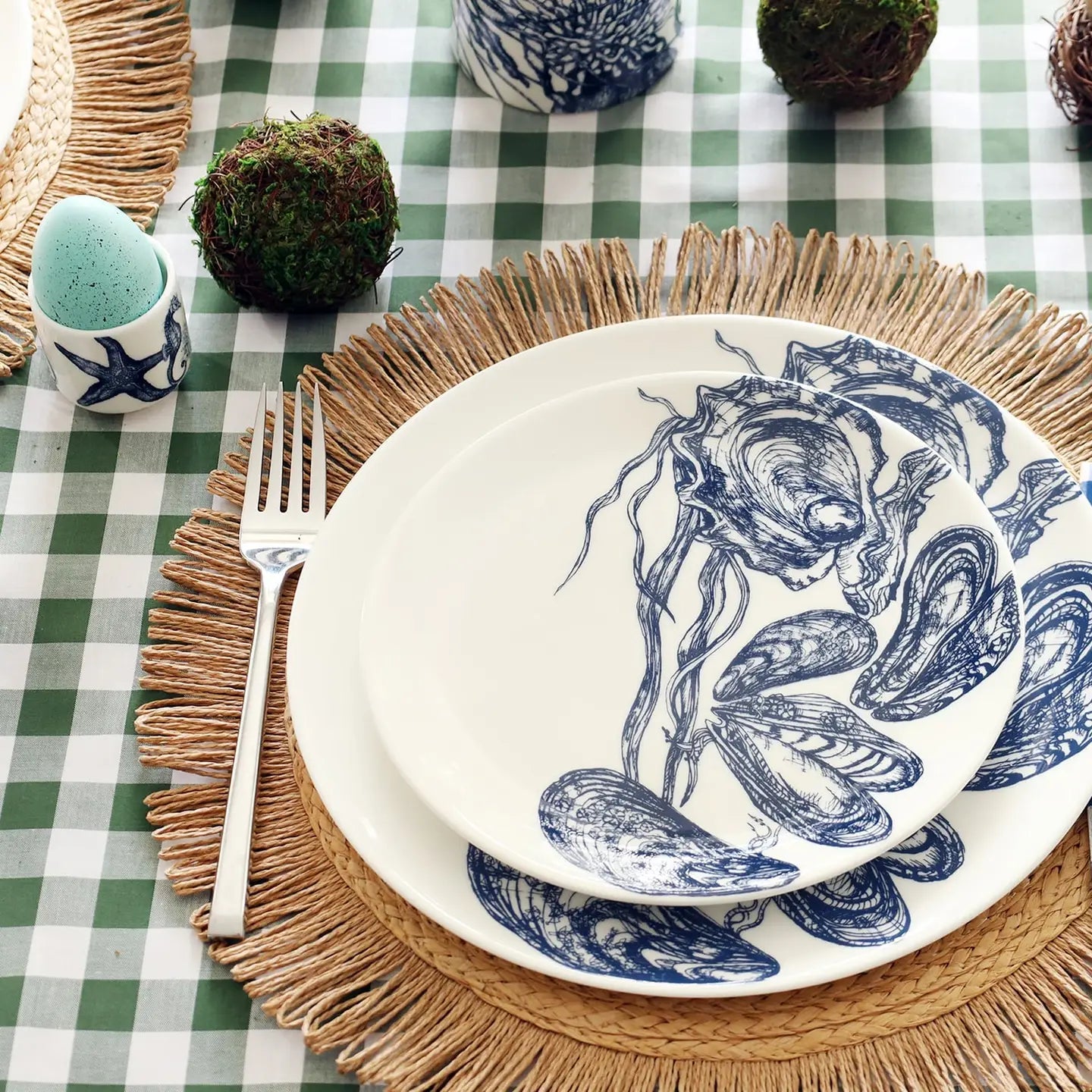 Bone China Mussel & Oyster Dinner Plate