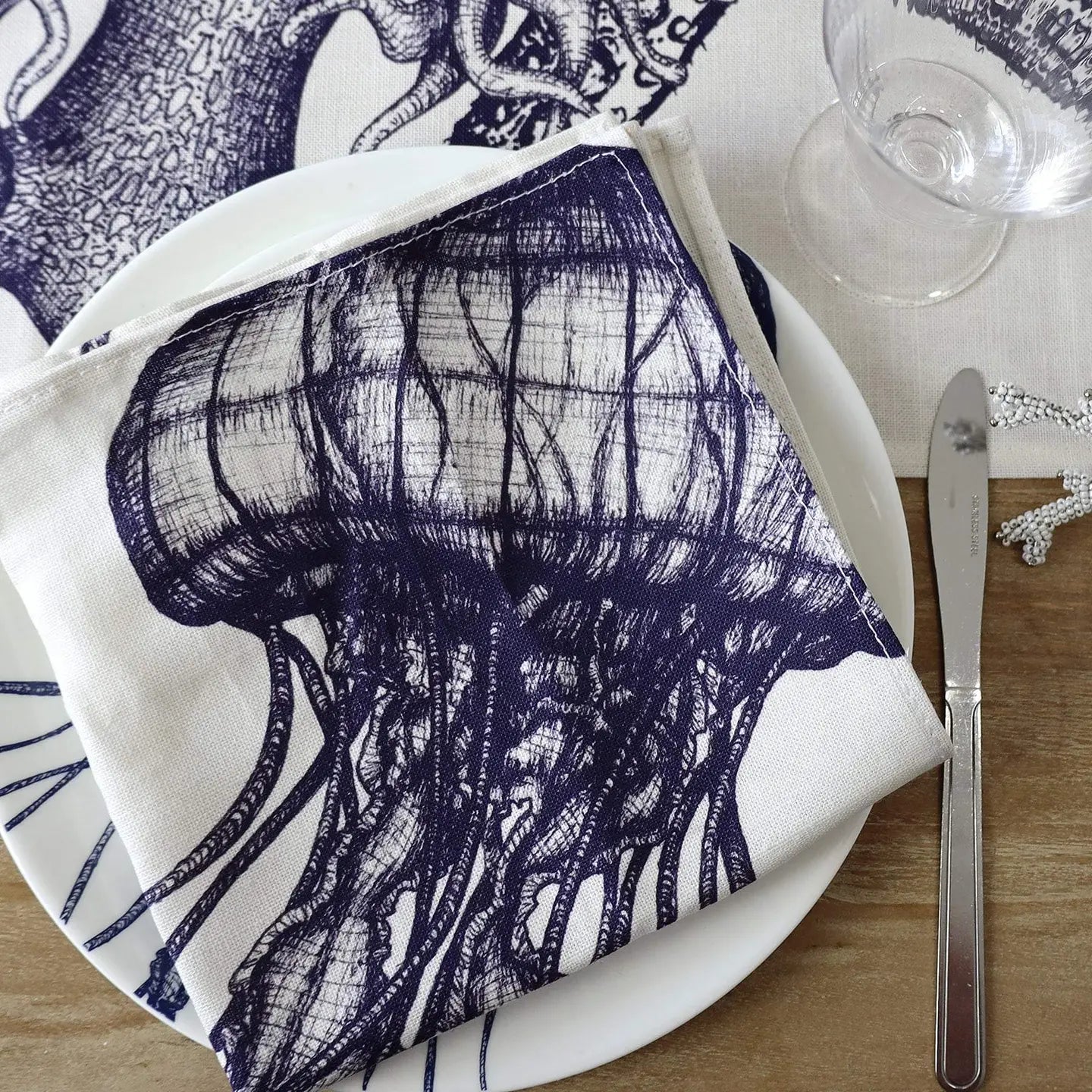 Set of Sea Creature Linen Napkins