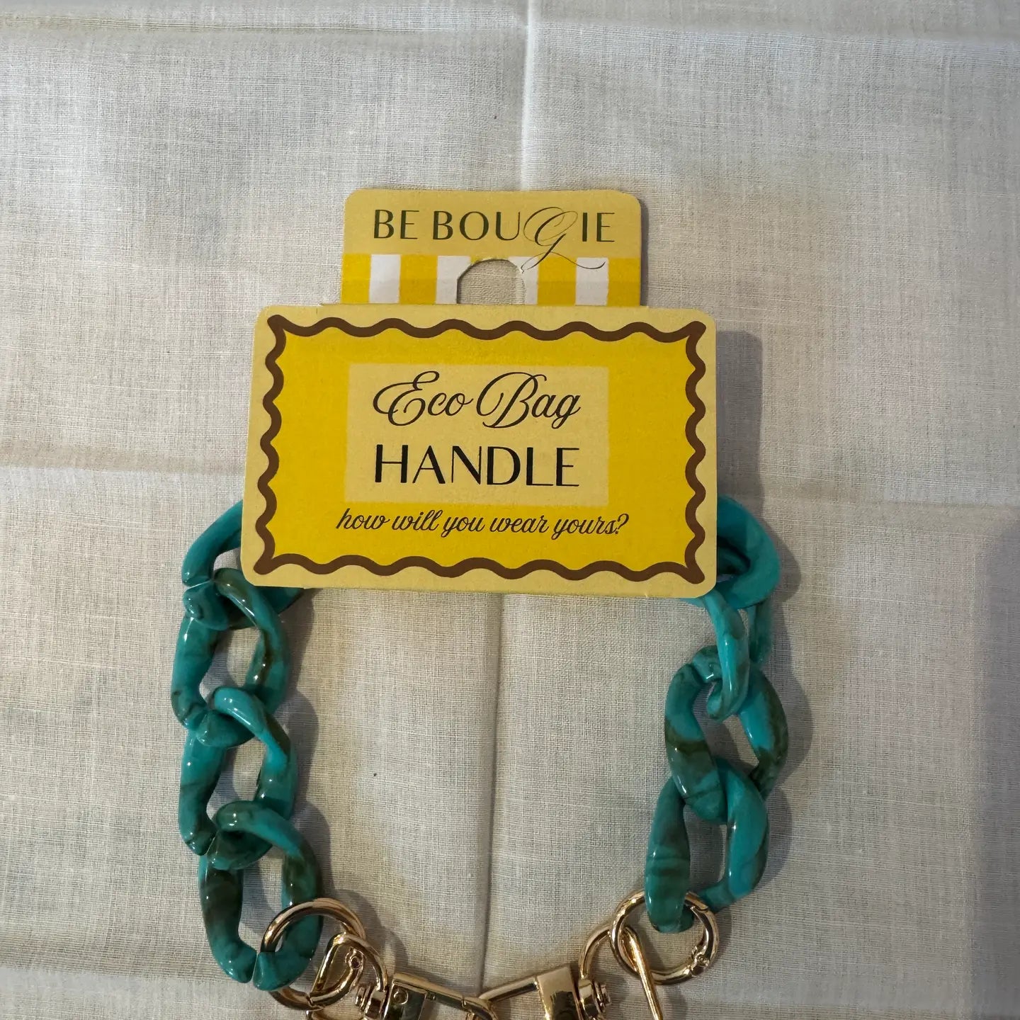 Eco Bag Interchangeable Handle Teal 14.5 Inches