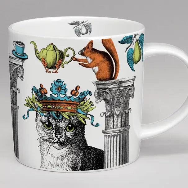 Menagerie Cat Bone China Mug White