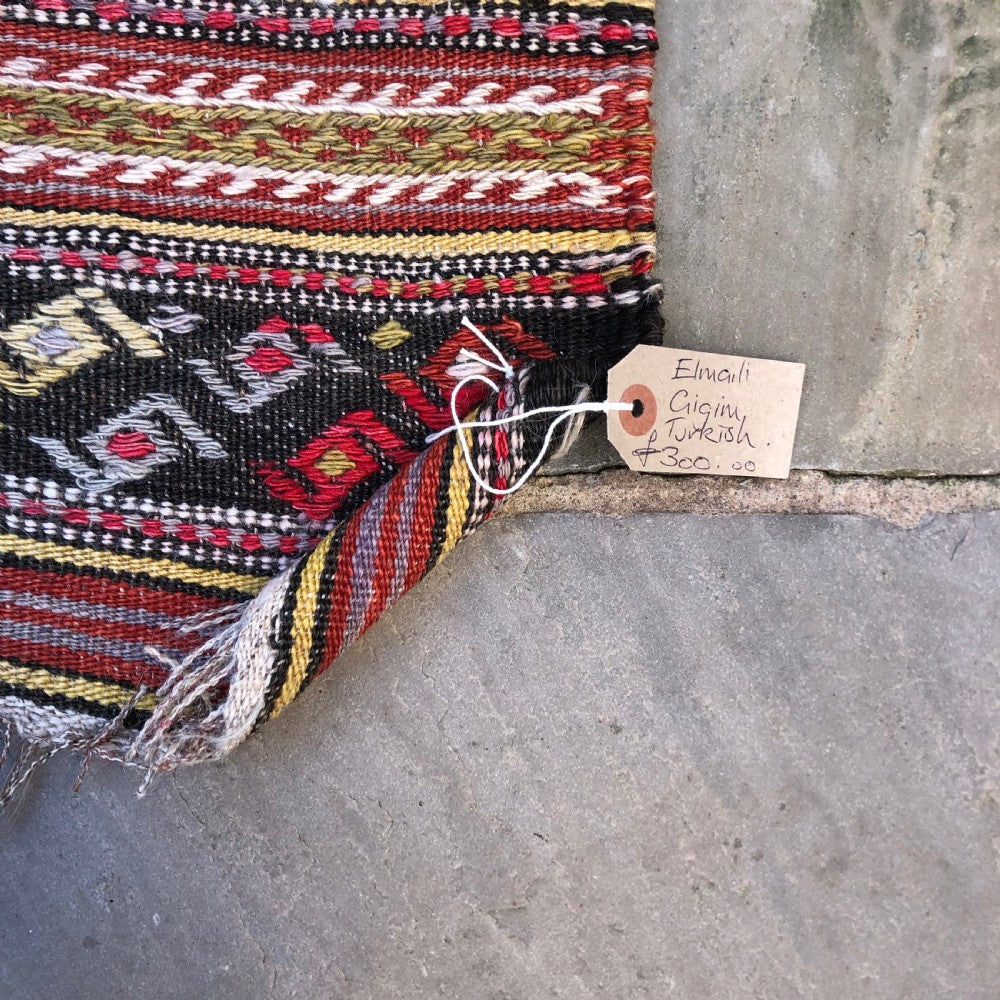 Turkish Elmali Gigim. Flatweave Rug