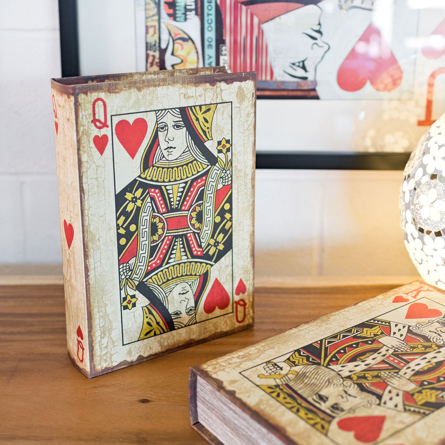 Playing Card Queen of Hearts Storage Book Box