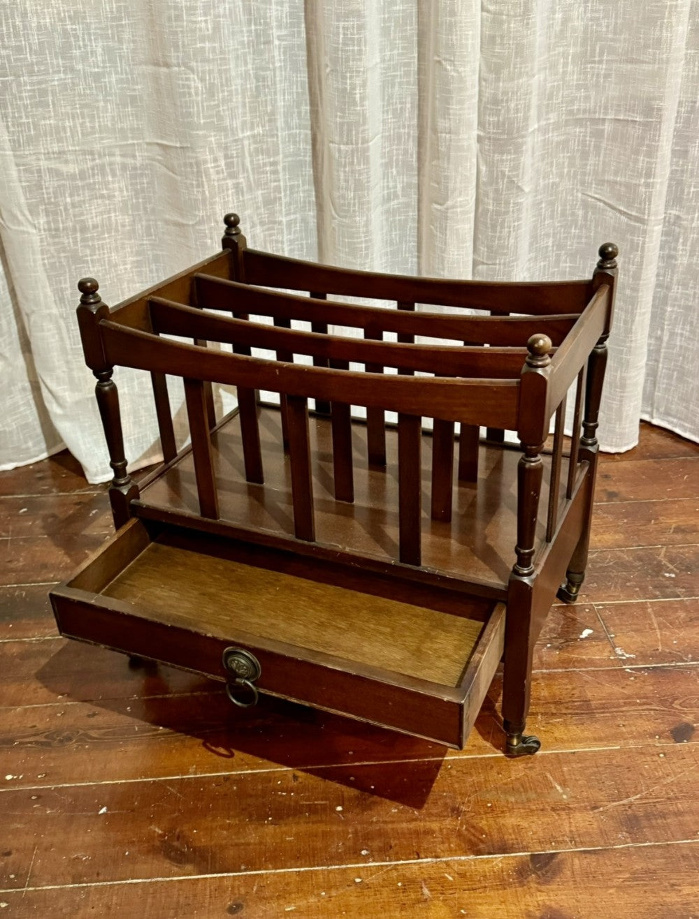 Mahogany Canterbury Magazine Rack