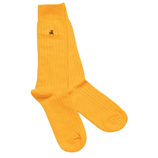 Bumblebee Yellow Solid Colour Swole Panda Bamboo Socks  7-11 UK