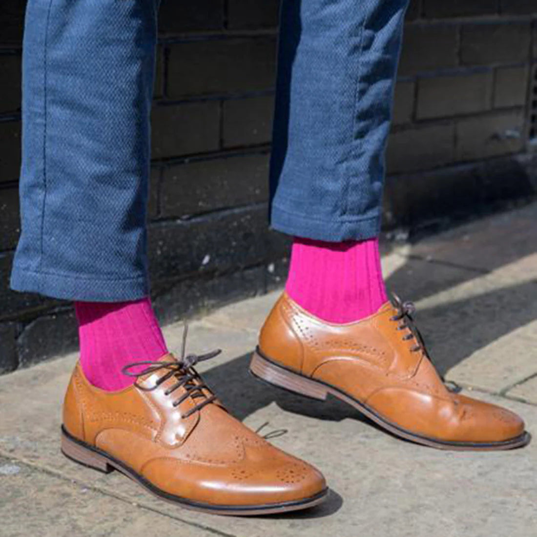 Cerise Solid Colour Swole Panda Bamboo Socks 7-11 UK