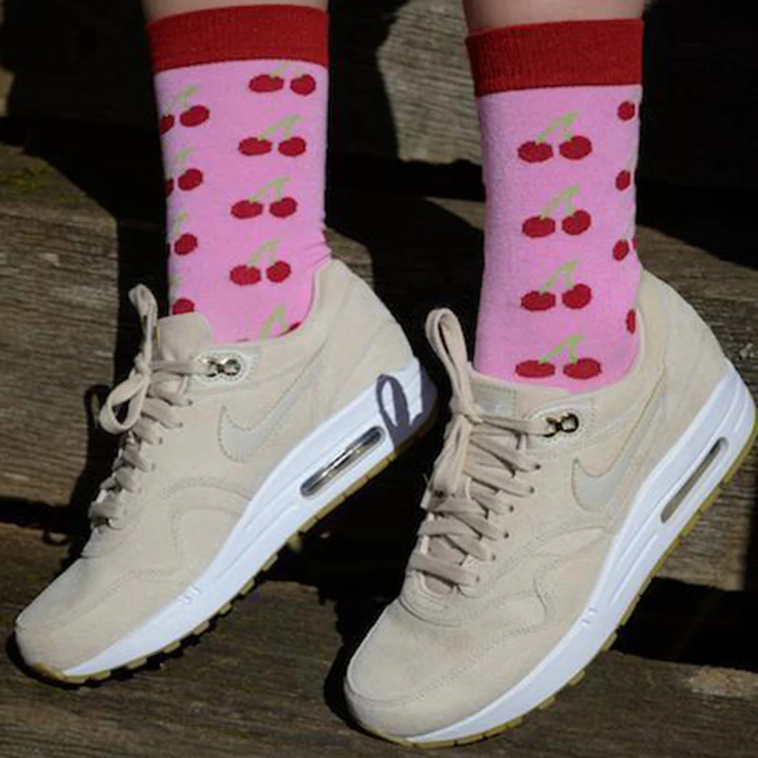 Pink Cherries Swole Panda Bamboo Socks 4-7 UK