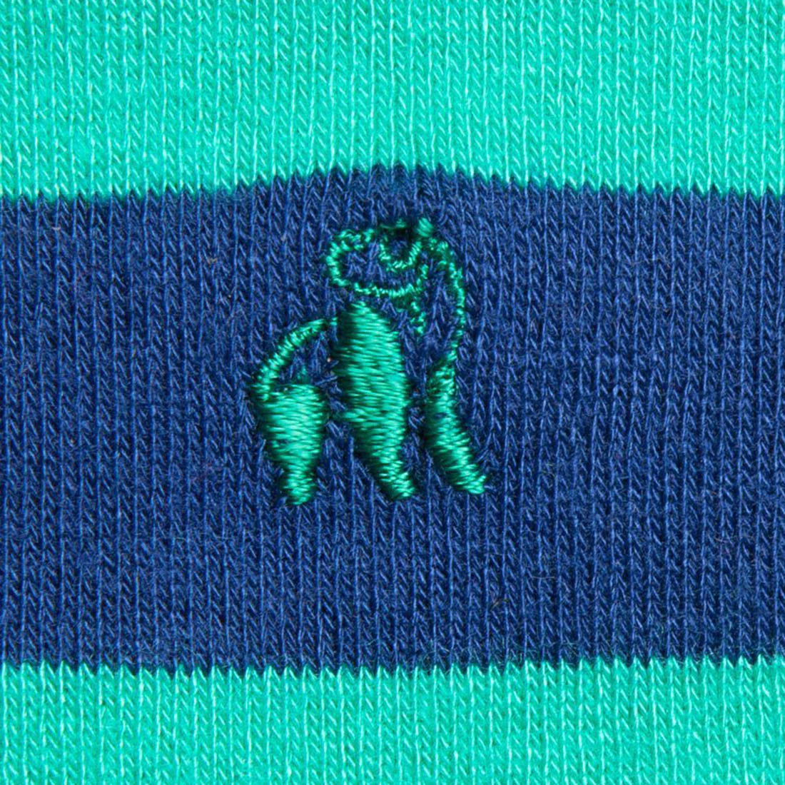 Lime Green And Navy Blue Striped Swole Panda Bamboo Socks 7-11 UK