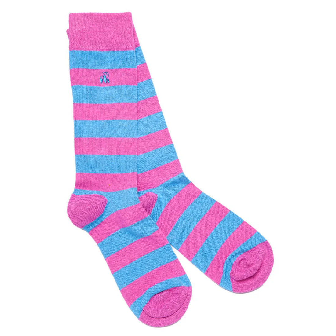 Rich Pink Striped Swole Panda Bamboo Socks  4-7 UK